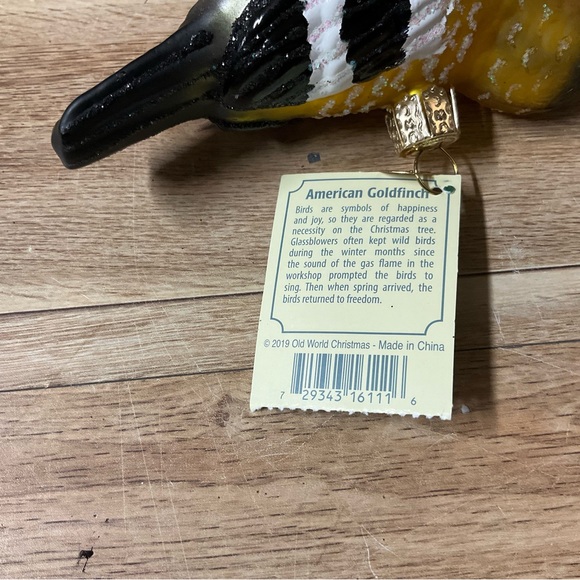 Old World Christmas American Goldfinch Tree Ornament Glass Decoration Bird Finch - Picture 8 of 9